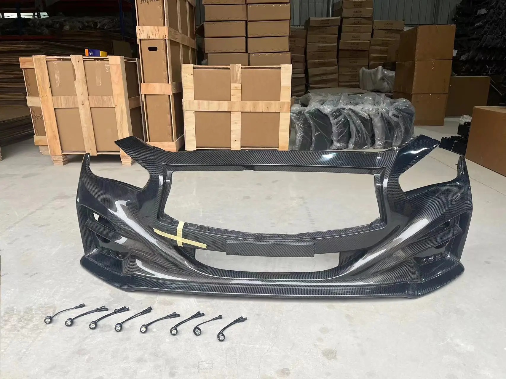 MRD Full Carbon Fiber Front Bumper Impulse Style for Infiniti Q50 2014+ Regular Carbon Honeycomb Front Bumper